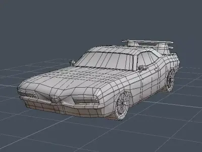 Uncolored Car Model Low-poly 3D model