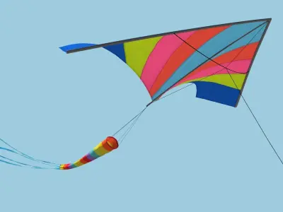 classic wind kite model 3D model