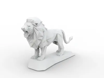 Low Poly Lion Statue 3D Print 3D print model