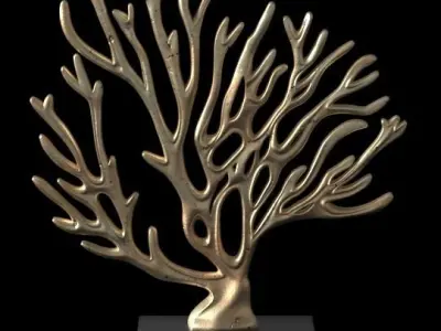  Decor element CORAL MARINE GOLD 3D print model