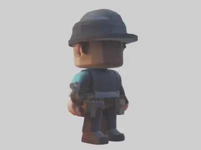 Voxel Engineer 1 Low-poly 3D model