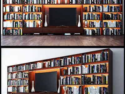 books and furniture 3D model