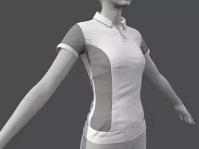Sport t-shirt for women Low-poly 3D model