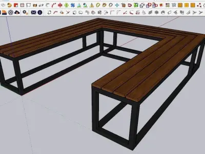BENCH 03 Low-poly 3D model