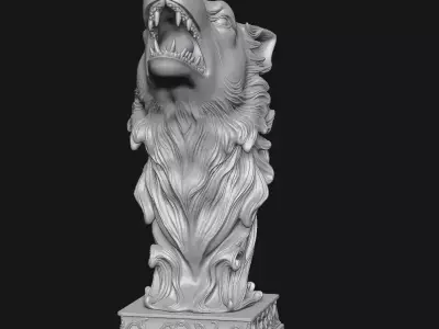 Wolf head sculpture 3D print model get