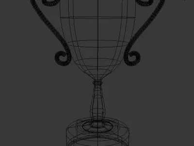 Champion golden trophy Low-poly 3D model