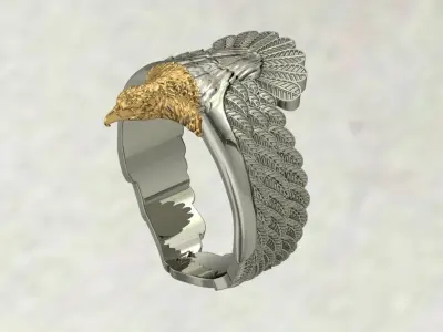 Viking Eagle Ring 3D print model