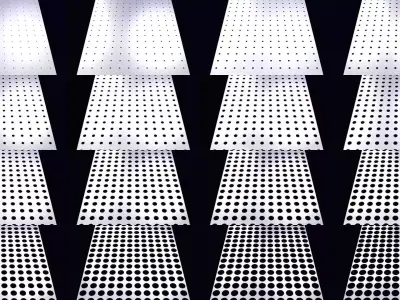 Perforated panel in straight pattern 3D Model Collection
