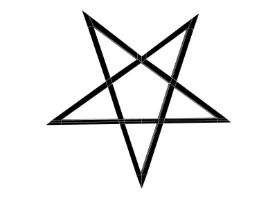 Inverted Pentagram Symbol v1 001 Low-poly 3D model