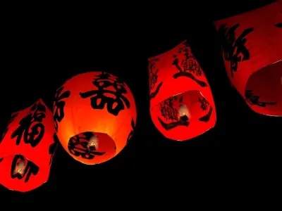 Chinese red sky lantern  3D model