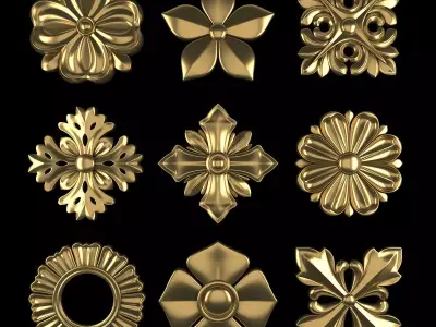 Ornament Element Pack 10 3D model