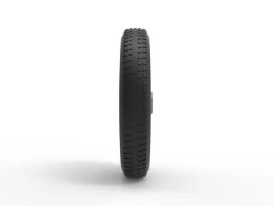 Front wheel of old school dragster Version 2 Scale 1 to 25 3D print model
