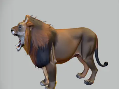 Lion 3D model Low-poly 3D model