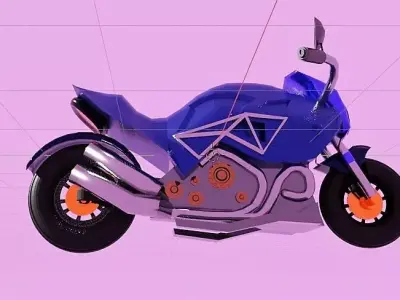 modern sport bike 2023 Low-poly 3D model