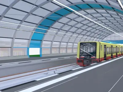 Berlin S-bahn station 3D model