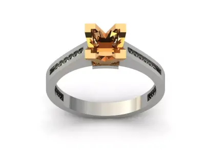 Solitaire Engagement Ring Diamond Women Ring Stone 3D print STL 3D print model