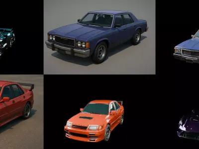 Sport Car bundle 20 pack 100 glb 3D model