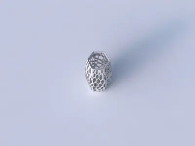 Vase squeezed hexagon with faceted organic lattice 3D print model