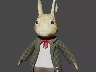 Rabbit 3d Model Low-poly 3D model purchase