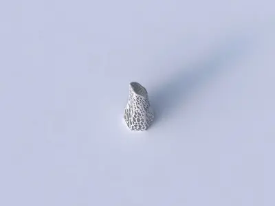 Vase top bent hexagon with dense organic lattice 3D print model