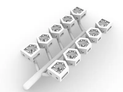  Luxury Hexagon Gold Bracelet with Diamonds 3D print model