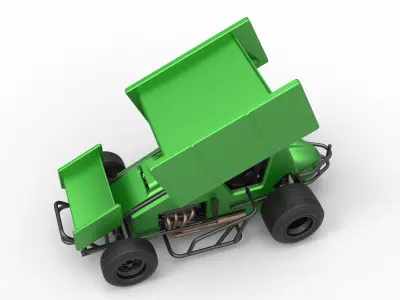 Winged Sprint car Scale 1 to 25 3D print model