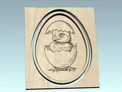 Egg Shaped Tray 2 - Digital Files for CNC Router 3D model