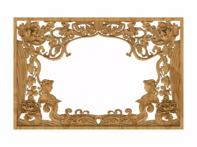 Carved picture frame STL 3D model 25