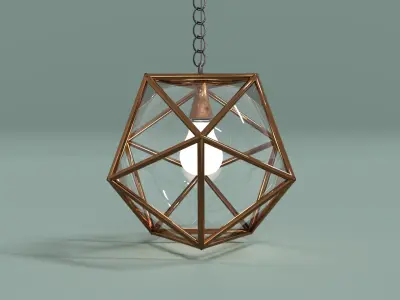Lamp with bulb Low-poly 3D model
