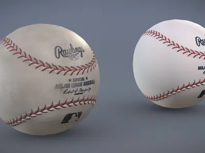 Rawlings Baseball - Clean and Dirty Variants Low-poly 3D model