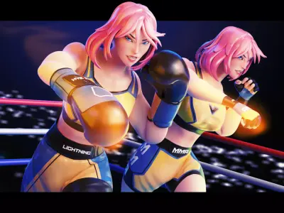 Low Poly Boxer - MMA Fighter - Hye Ri Low-poly 3D model