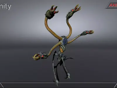 Alien fantasy creature 05 Low-poly 3D model