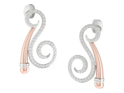 Women Drop Earrings 3dm STL OBJ FBX Renders Details 3D print model 22