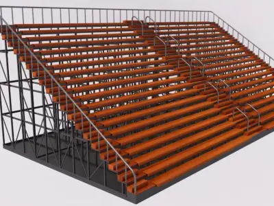 Wooden Bleacher Seats 3D model