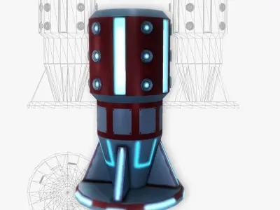 Force field generator 09 sci-fi Low-poly 3D model