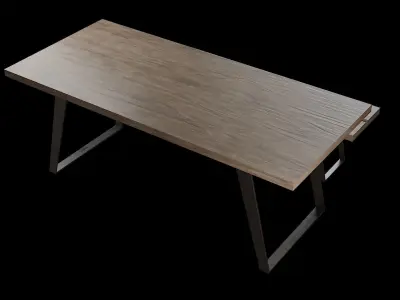 Dining Table Set-08 Low-poly 3D model