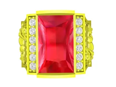 Luxury Ruby Dragon Ring for Men 4946 3D print model