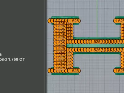 Luxury Diamond H Buckle 3D print model