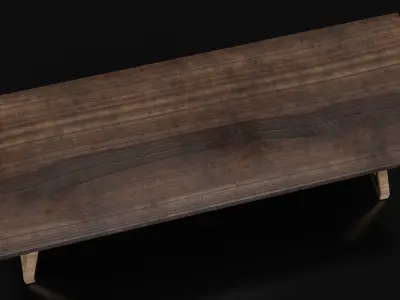 wooden table 3D model buy