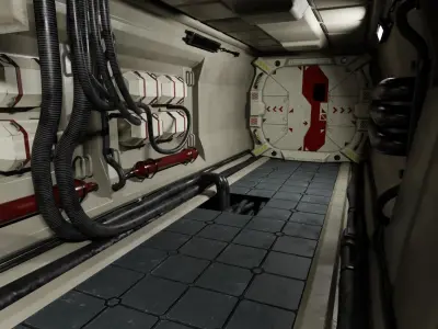 Scifi Corridor Modular 3D model