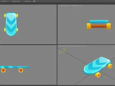 Cartoon toy four-wheeled scooter Low-poly 3D model