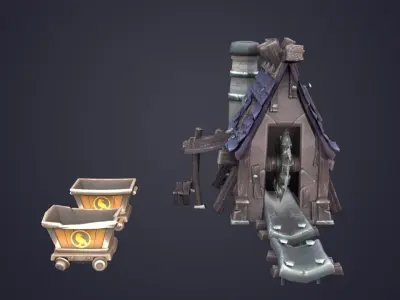 Mine 3D model Low-poly 3D model