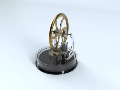 Temperature difference Stirling engine 3D model