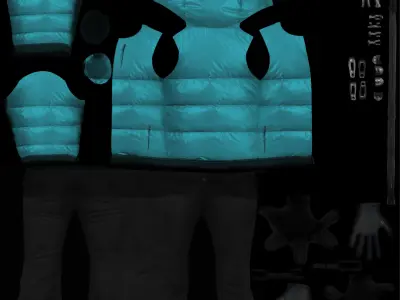 Ski Outfit Low-poly 3D model