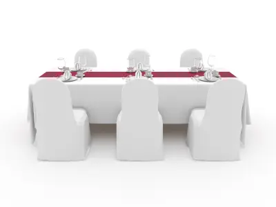 Banquet Table and Chair 117 3D model