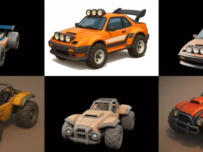 Gt one Car bundle 8 pack 100 glb 3D model