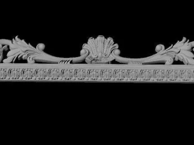 mirror ornate gold frame 3D model