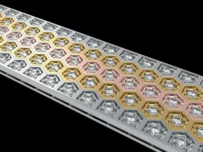 Beehived Chain Honeycomb Pattern  Bracelet 3D print model