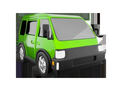 3d Eco-Friendly Electric Car icon 3D model