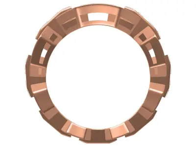 Honeycomb pattern Diamond Ring 3D print model